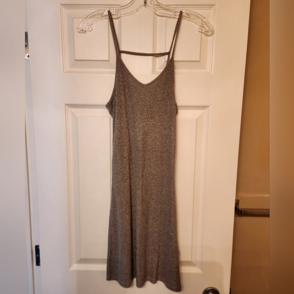 Casual Grey Sweater Mini Dress
